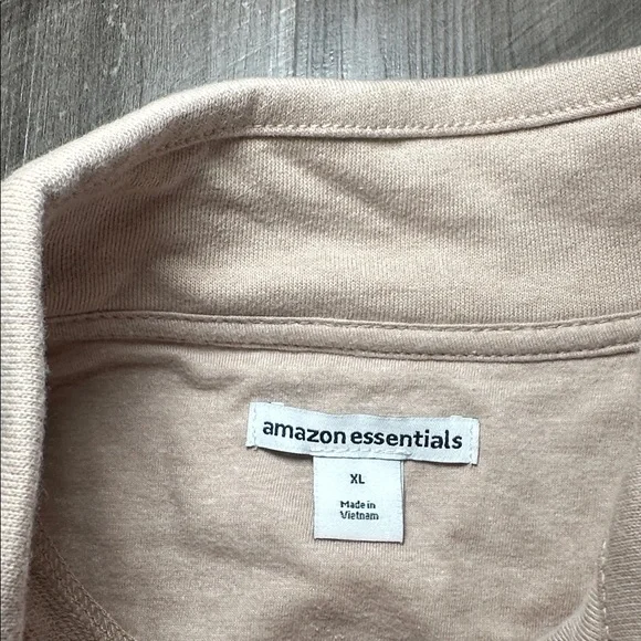Amazon Essentials Light Beige Quarter Zip Mock Pullover Sweater - XL - Picture 6 of 7